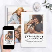 Humanos modernos casados 3 fotografías de compromi