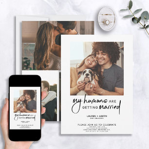 Invitación Humanos modernos casados por compromiso de fotos