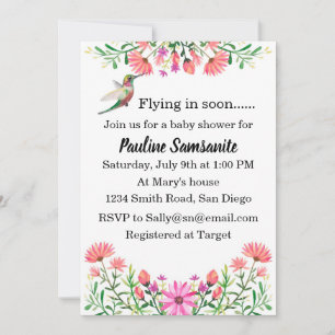 Invitación Hummingbird Baby Shower