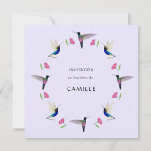 Invitación Hummingbird Baptism con foto