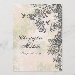 Invitación Hummingbird Boda Floral Invita a recepción y RSVP