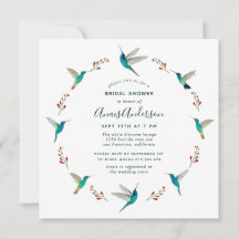 Invitación Hummingbird Bridal Shower