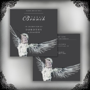 Invitación Hummingbird Brunch negro y blanco CUALQUIER cumple