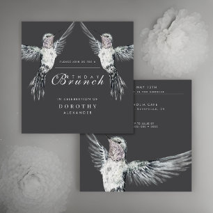 Invitación Hummingbird Brunch negro y blanco CUALQUIER cumple