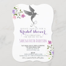 Hummingbird Floral Elegante Lilac Bridal Shower