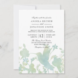 Invitación Hummingbird Garden Watercolor Elegante Boda