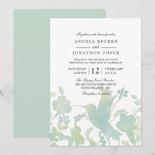 Invitación Hummingbird Garden Watercolor Elegante Boda