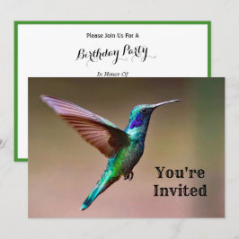 Invitación Hummingbird Green Wildlife Foto Cumpleaños