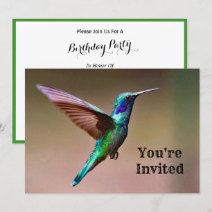 Invitación Hummingbird Green Wildlife Foto Cumpleaños