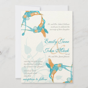 Invitación Hummingbird Kiss Love Birds Boda