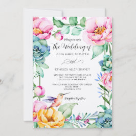 Invitación Hummingbird Motif Boda
