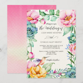 Invitación Hummingbird Motif Boda