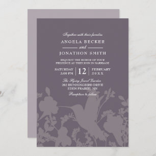 Invitación Hummingbird Plum Elegant Wedding Invitation