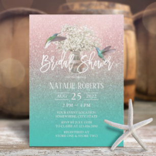 Invitación Hummingbird Rosa Gold Bridal