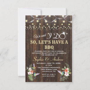 Invitación Hummingbird Tropical Floral Wood después de hacer