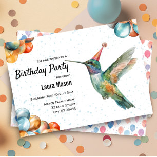 Invitación Hummingbird Verano Naturaleza Jardín Fiesta de Cum