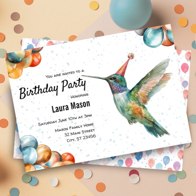 Invitación Hummingbird Verano Naturaleza Jardín Fiesta de Cum (Subido por el creador)