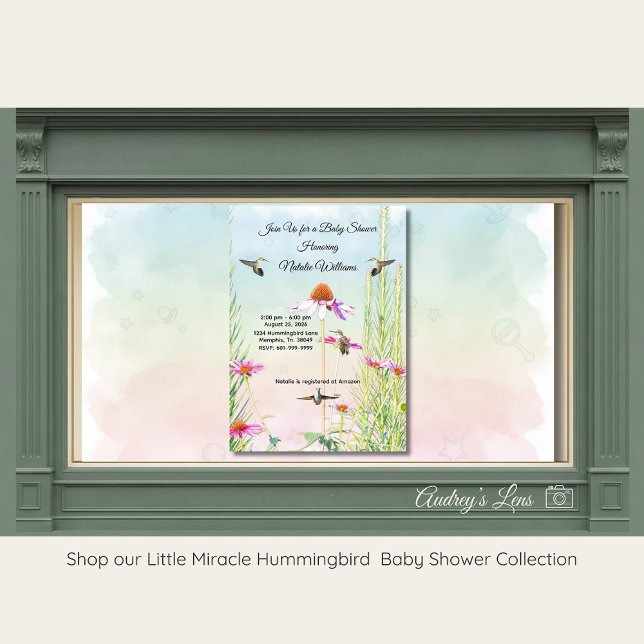 Invitación Hummingbird & Wildflower Baby Shower (Subido por el creador)