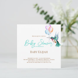 Invitación Hummingbird y Balloons Baby Shower