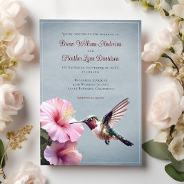 Invitación Hummingbird y Boda de Hibiscus | Azul