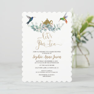 Invitación Hummingbirds Eucalyptus Baby Shower Tea Fiesta
