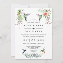 Invitación Hummingbirds Exótico Eucalipto Todo En Un Boda