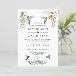 Invitación Hummingbirds Exótico Eucalipto Todo En Un Boda