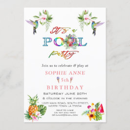 Invitación Hummingbirds Hibiscus Pink Exótico