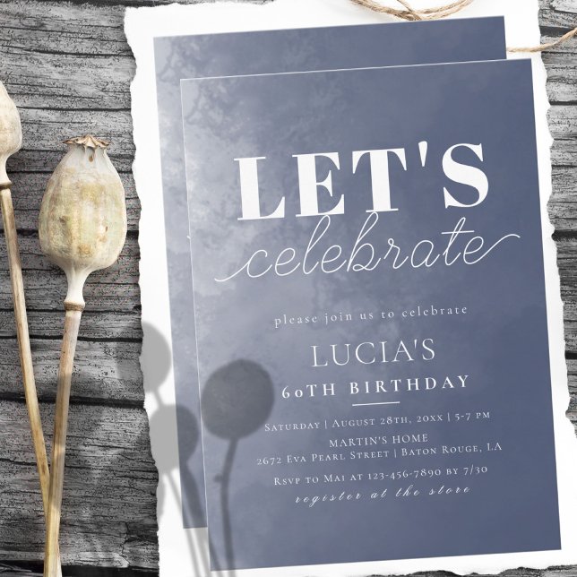 Invitación Humo azul de la Marina Clásica Formal 60 cumpleaño (Subido por el creador)