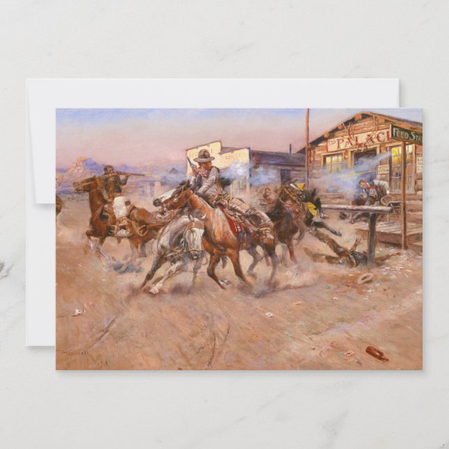 Invitación Humo de una. 45 de 1908 por Charles Marion Russell (Anverso)
