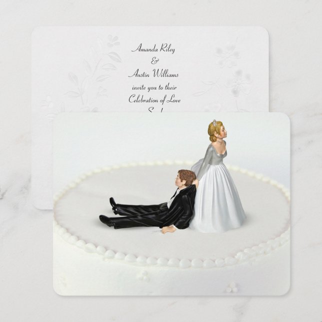 Invitación Humor boda de novia y Groom (Anverso / Reverso)