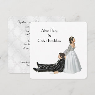 Invitación Humor boda Sobre Blanco