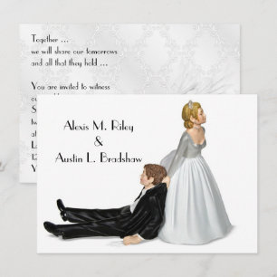 Invitación Humor boda Sobre Blanco