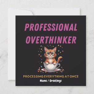 Invitación Humor de gato identificable Pensador excesivo prof
