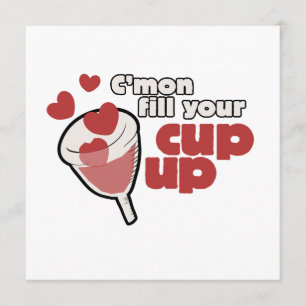 Invitación humor de la taza menstrual