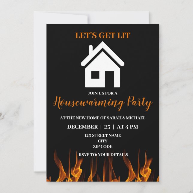 Invitación Humor gracioso Fiesta de cambio de hogar (Anverso)