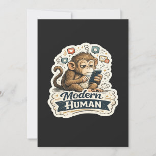Invitación Humor Monstruo Humano Mono Teléfono Inteligente Re