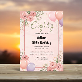 Invitación Humor para adultos Moda feliz cumpleaños 80