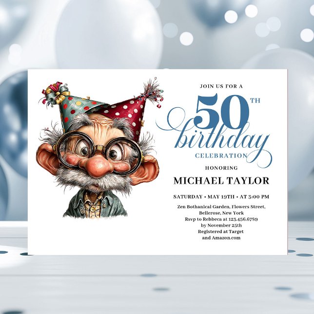 Invitación Humorous Man Turning 50 Birthday Celebration (Humorous Man Turning 50 Birthday Celebration)