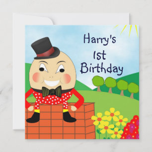 Invitación Humpty Dumpty Fiesta de cumpleaños lindo