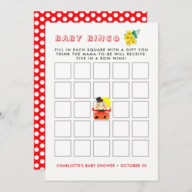 Invitación Humpty Dumpty Nursery Rhyme Cute Bingo Baby Shower (Anverso / Reverso)