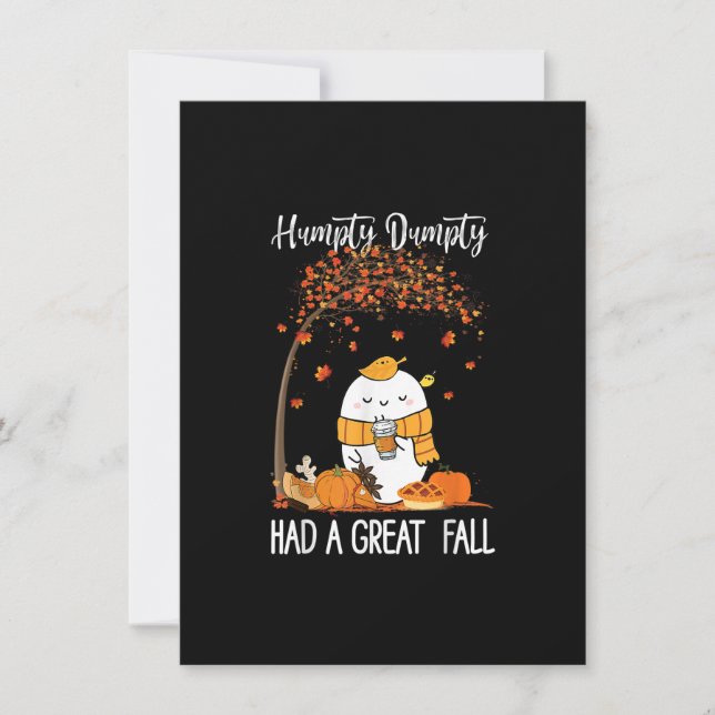 Invitación Humpty Dumpty Tuvo Una Gran Caída Calabaza Otoño Q (Anverso)