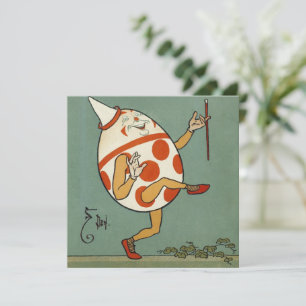 Invitación Humpty Dumpty, Vintage Mother Goose Nurserme Rhyme