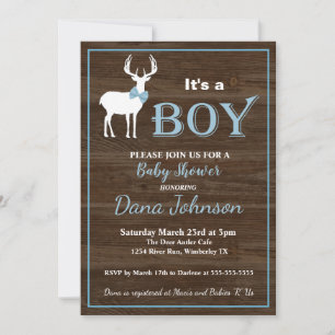 Invitación Hundiendo a Deer Boy Baby Shower