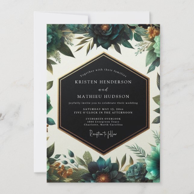 Invitación Hunter Auburn Gloaming Wedding (Anverso)