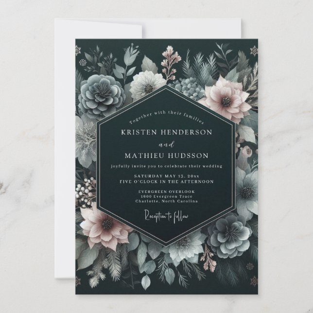 Invitación Hunter Blush Umbral Wedding (Anverso)