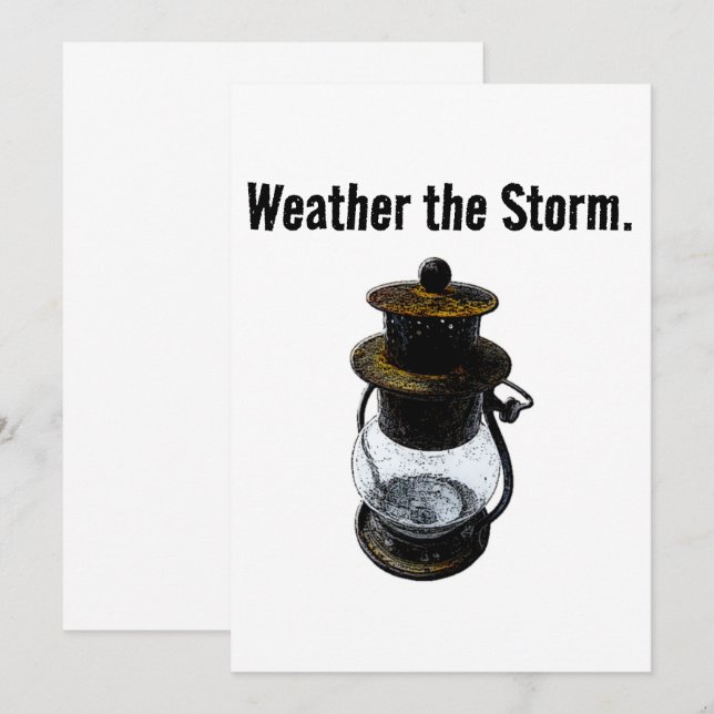 Invitación Huracán de vintage Lantern (Anverso / Reverso)