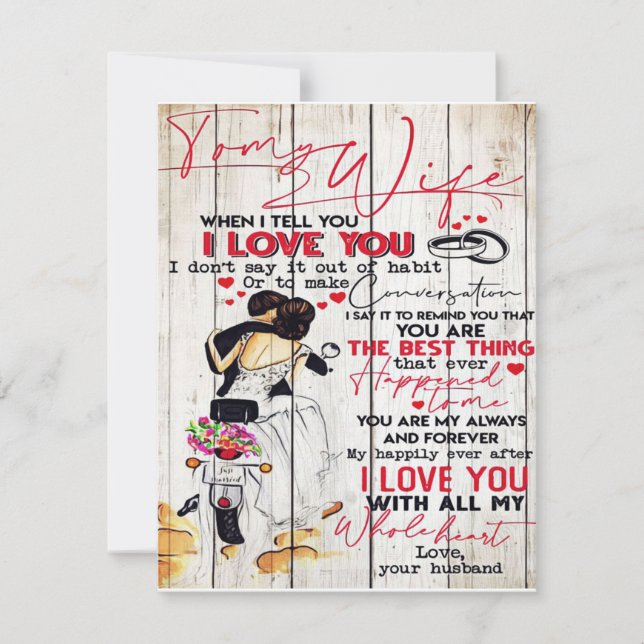 Invitación Husband To My Wife Letter | Lovely Present | (Anverso)