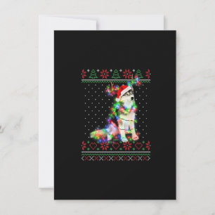 Invitación Husky Dog Ugly Sweater Christmas Puppy Dog Lover P