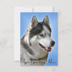 Invitación Husky Invitations Personalized Siberian Husky Card